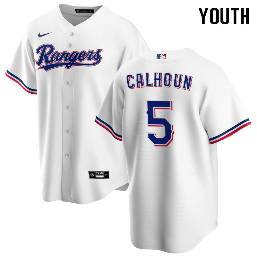 Nike Youth #5 Willie Calhoun Texas Rangers Baseball Jerseys Sale-White